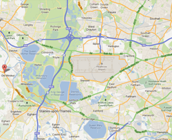 map of area around feltham covered by gas safety check